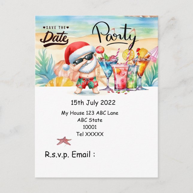 Jul i juli med JULTOMTEN Spara datumet Vykort (Framsida)