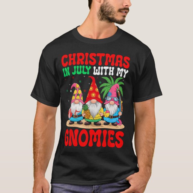 Jul i juli med min Gnomies Festive Summer B T Shirt (Framsida)