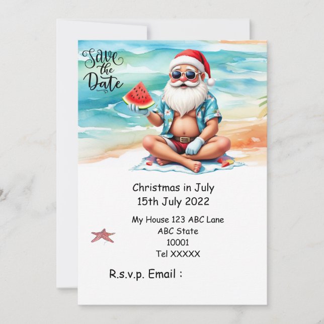 Jul i juli med TOMTE Save the date Inbjudningar (Framsida)