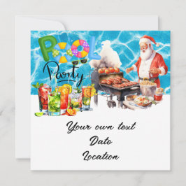 Jul i juli med tomten på stranden Helgdag Inbjudningar