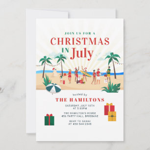 Jul i juli Modern Family Summer Party Inbjudningar