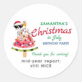 Jul i juli: Naughty eller Småbarn i Nice Runt Klistermärke