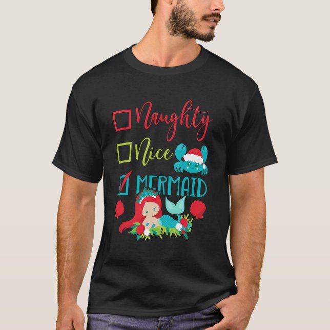 Jul i juli: Naughty Nice Sjöjungfru Sommar Beac T Shirt (Framsida)