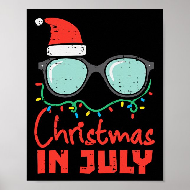 Jul i juli ögon glas jul sommar kvinnor män K Poster (Framsidan)