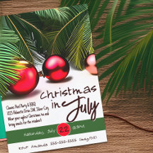 Jul i juli Palmtree Röda Ornamenter Tropisk