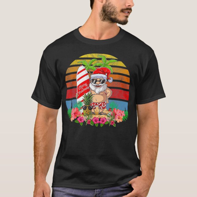 Jul i juli: Party Costume Santa Surfing T Shirt (Framsida)