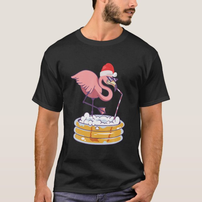 Jul i juli Party Flamingo Bird Sommar Vacat T Shirt (Framsida)