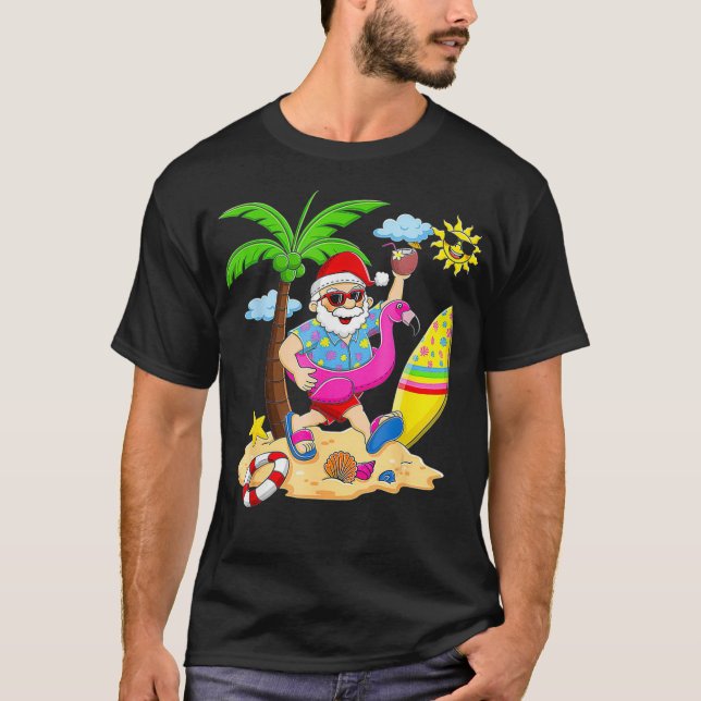 Jul i juli Party Hawaii Sommar-Surfan T Shirt (Framsida)