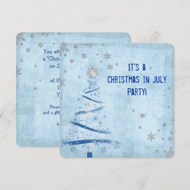 Jul i juli Party Inbjudningar (Fram/baksida)