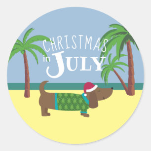 Jul i juli Party Runt Klistermärke