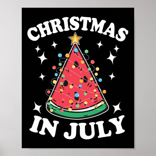Jul i juli Party Watermelon Julgran Poster (Framsidan)