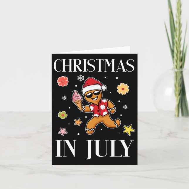 Jul i juli Pepparkaksgubbe Ice Cream Sommaren Kort (Framsida)