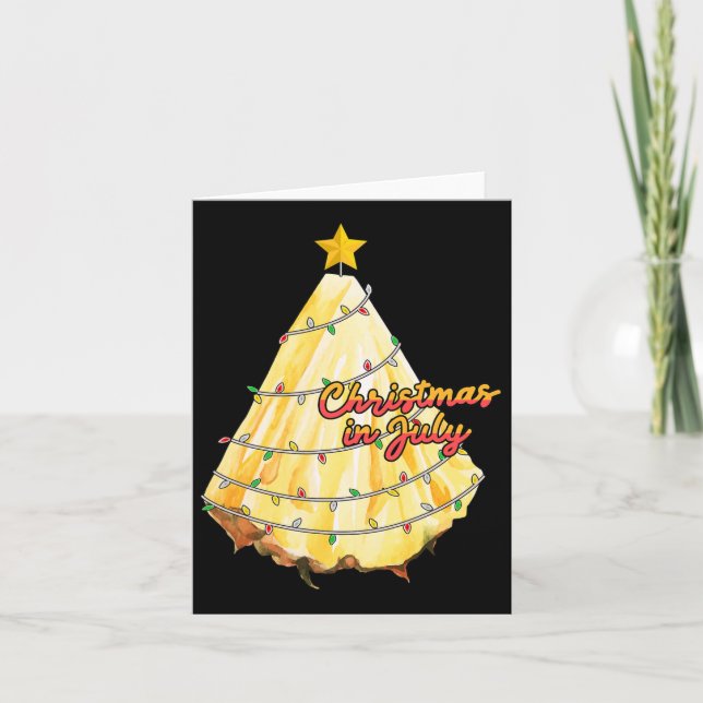 Jul i juli Pineapple Julgran Sommar Kort (Framsida)