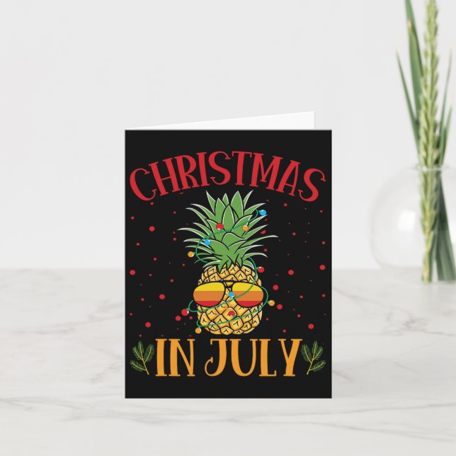 Jul i juli Pineapple Sommar Helgdag Kort (Framsida)