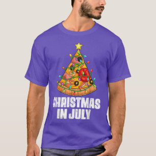 Jul i juli Pizza Julafton Träd Beach Summer Vac T Shirt