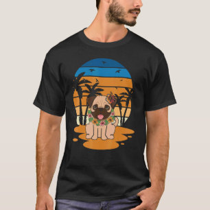 Jul i juli Pug Hund vid Beach Pet Owner G T Shirt