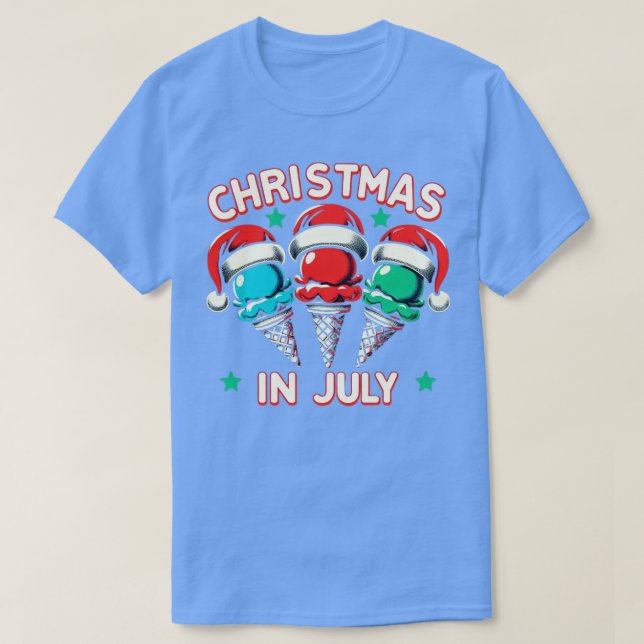 Jul i juli Retro för barn Ice Santa Funny T Shirt (Design framsida)