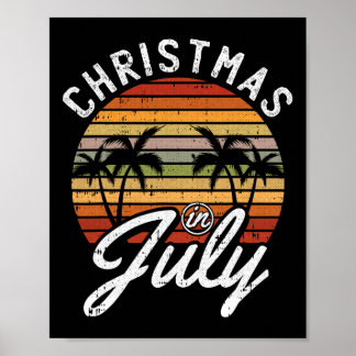 Jul i juli Retro Tropisk Strand Sommar Hawa Poster