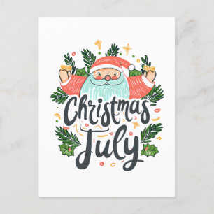 Jul i juli Roligt och jultomtsdesign Helg Vykort