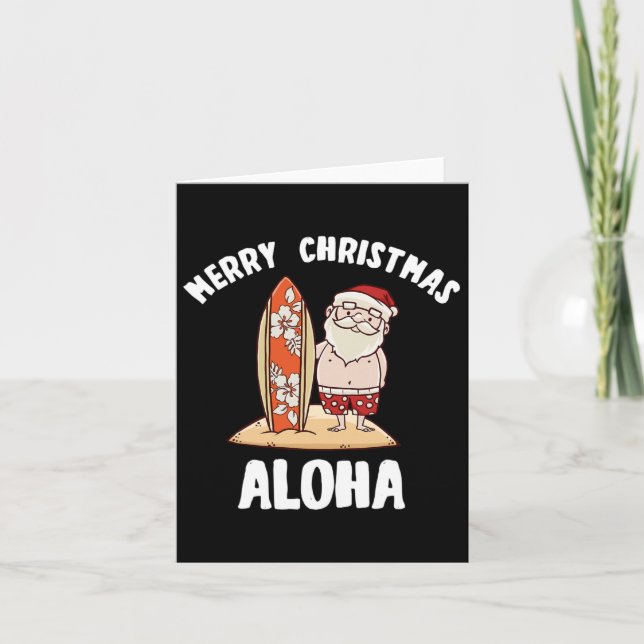 Jul i juli: Santa Aloha Hawaii Beach Sand Kort (Framsida)