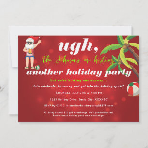 Jul i juli: Santa Beer Beach Party Inbjudningar