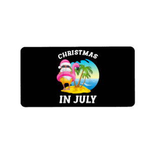 Jul i juli Santa Flamingo Bassäng, sommar Adressetikett