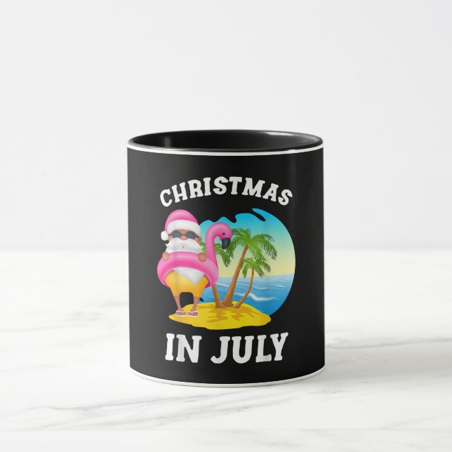 Jul i juli Santa Flamingo Bassäng, sommar Mugg (Center)