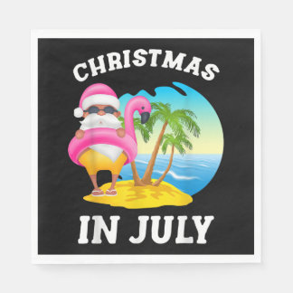 Jul i juli Santa Flamingo Bassäng, sommar Pappersservett