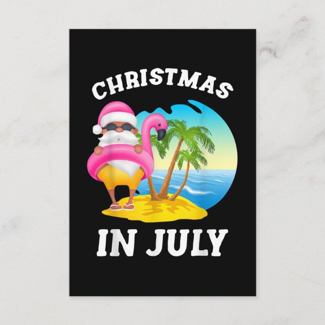 Jul i juli Santa Flamingo Bassäng, sommar Tilläggskort (Framsida)