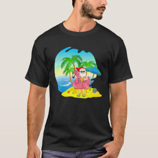 Jul i juli: Santa Flamingo Hawaiian Beach An T Shirt