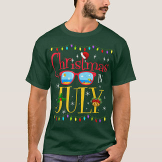 Jul i juli, Santa Hat Sunglasses Sommar Gift T Shirt