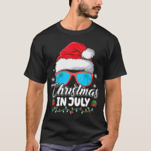 Jul i juli, Santa Hat Sunglasses Sommar T Shirt