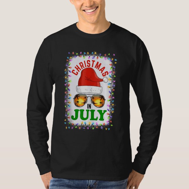 Jul i juli, Santa Hat Sunglasses Sommar Vaca T Shirt (Framsida)