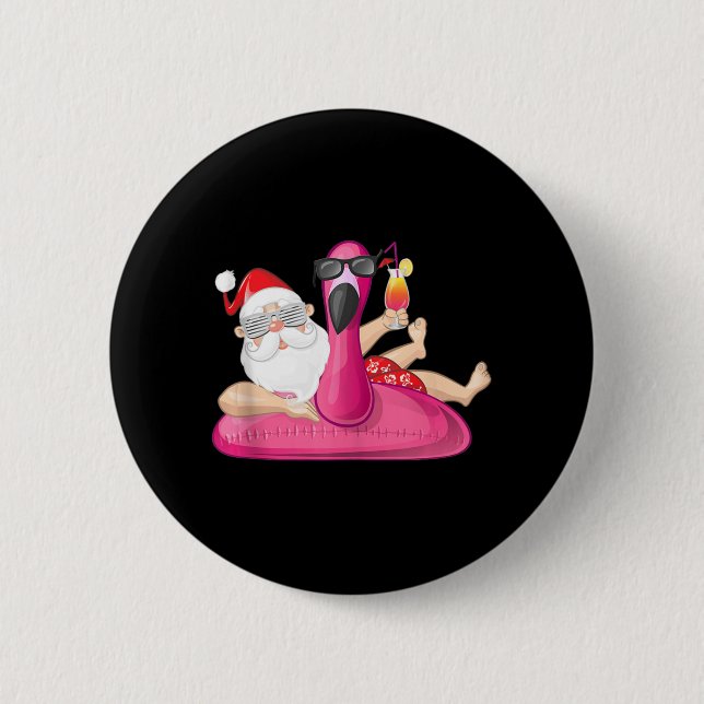 Jul i juli: Santa Hawaii Flamingo Summer Vac Knapp (Framsida)