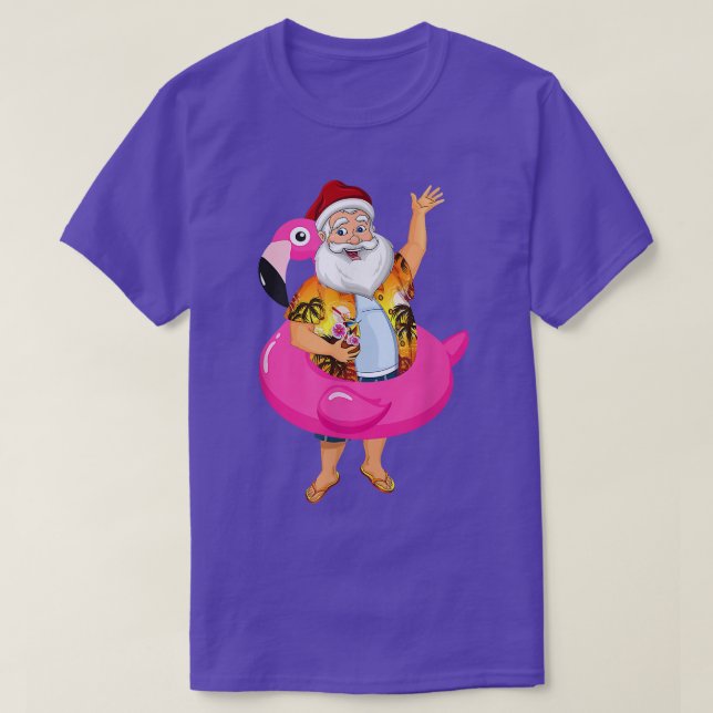 Jul i juli Santa hawaii Sunglasses Flamingo T Shirt (Design framsida)