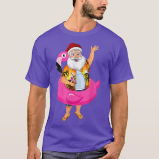 Jul i juli Santa hawaii Sunglasses Flamingo T Shirt