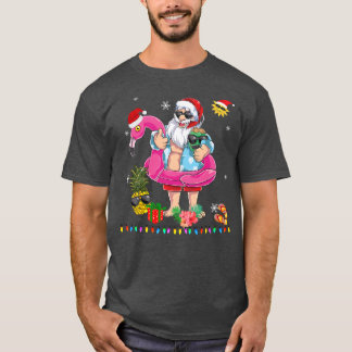 Jul i juli Santa hawaii Sunglasses Flamingo T Shirt