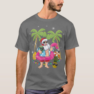 Jul i juli Santa hawaii Sunglasses Flamingo T Shirt