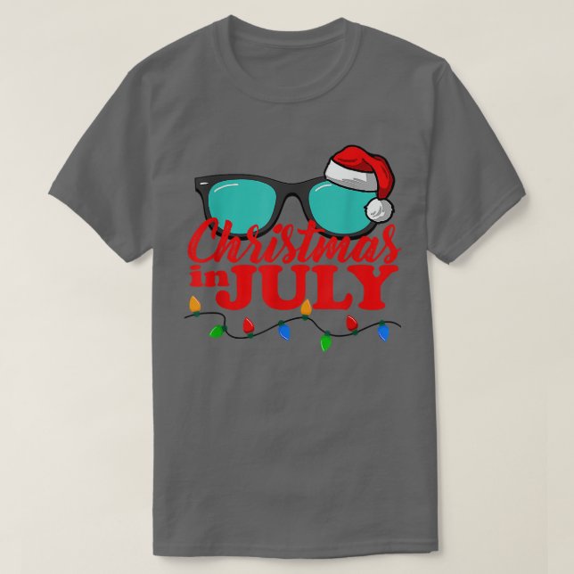 Jul i juli Santa hawaii Sunglasses Flamingo T Shirt (Design framsida)