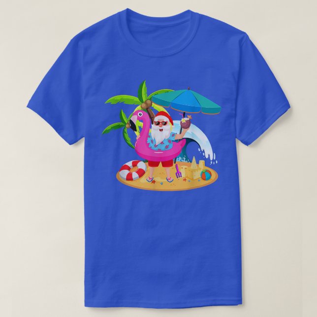Jul i juli Santa hawaii Sunglasses Flamingo T Shirt (Design framsida)