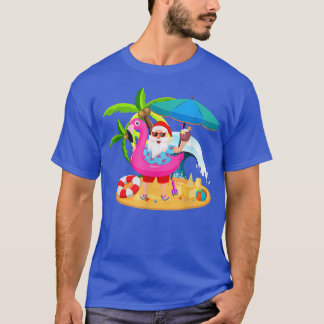 Jul i juli Santa hawaii Sunglasses Flamingo T Shirt