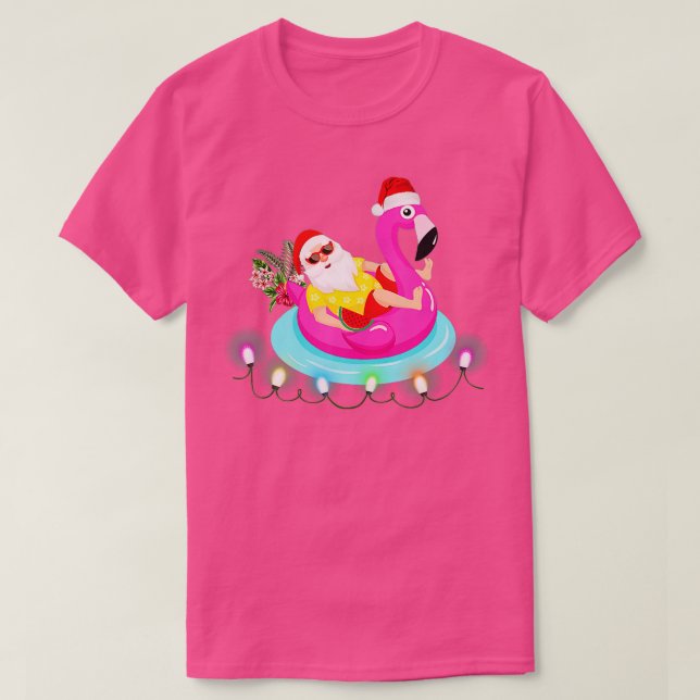 Jul i juli: Santa Hawaii Sunglasses Flamingo T Shirt (Design framsida)