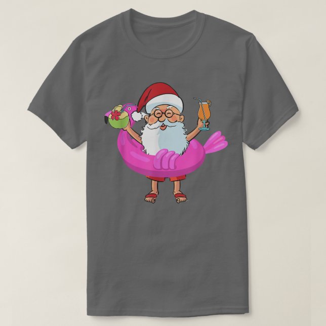 Jul i juli: Santa Hawaii Sunglasses Flamingo T Shirt (Design framsida)