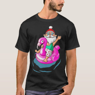 Jul i juli, Santa Hawaiian flamingo Sommar S T Shirt