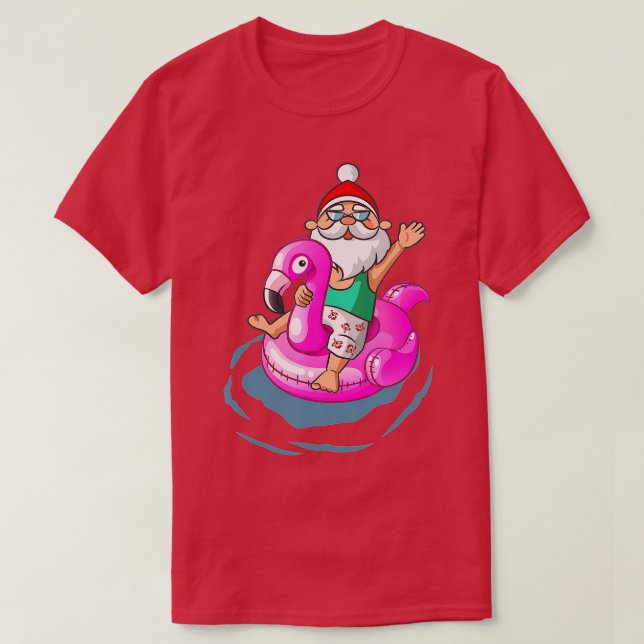 Jul i juli, Santa Hawaiian flamingo Sommar S T Shirt (Design framsida)