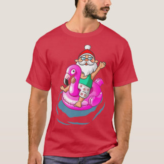 Jul i juli, Santa Hawaiian flamingo Sommar S T Shirt