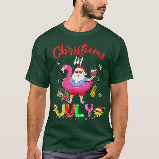 Jul i juli Santa Hawaiian Flamingo Summer B T Shirt