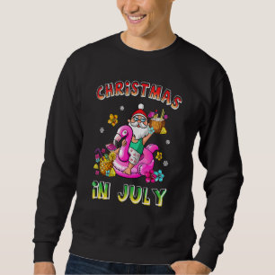 Jul i juli Santa Hawaiian Sunglasses Rosa F Lång Ärmad Tröja