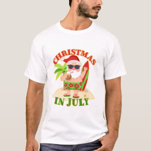 Jul i juli: Santa med Surfboard T Shirt