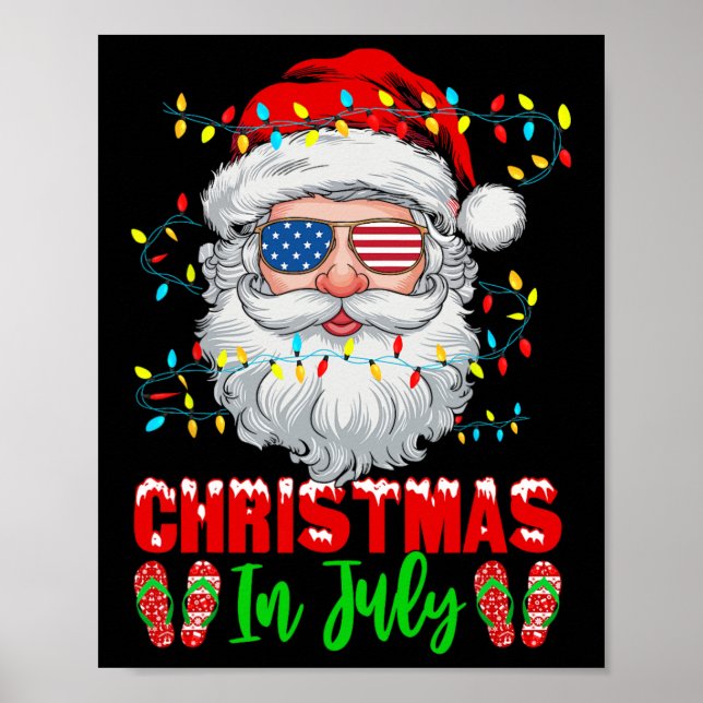 Jul i juli: Santa Patriotic Festive Julafton Sum Poster (Framsidan)